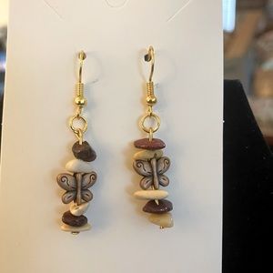 Handmade Butterfly charm earrings